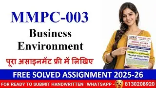 ✅ IGNOU MMPC-003 Solved Assignment 2025&ndash;26 | Business Environment | 100% Accepted