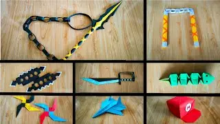 8 ORIGAMI MADE OF PAPER WEAPON AND DIY TUTORIAL/SCORPION'S KUNAI, NINJA STAR, JET PLANE F-16 AND ...