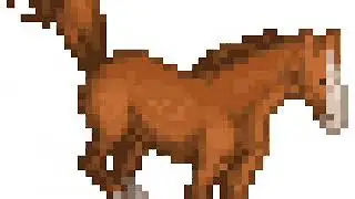 Draw in jumping horse. Animated.