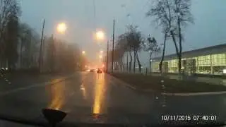 Видеорегистратор G1WH (Car DVR Novatek NT96650) утро, туман.