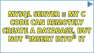 MySQL Server :: My C Code can remotely create a database, but not 