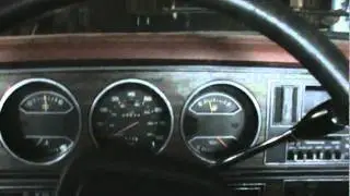 Old start cold start 360 Dodge truck with pedal pumping action