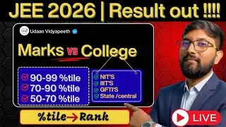 JEE Main 2026 Result Live 🔴 | Colleges Based on Your Percentile | Live Q&A Counselling