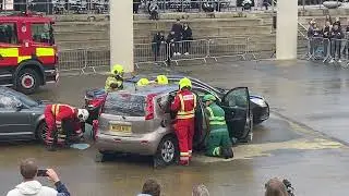 SWFRS&WAS HART seen demonstrating a vehicle rescue at cardiff Bay open day 