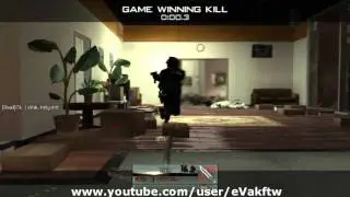 MW2 AMAZING Throwing knife Killcam Game winning kill on highrise by eVak. Bankshot