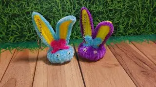 LUCU BANGET!! Ganci mudah dan lucu dari kawat bulu| EASY rabbit keychain from pipe cleaner