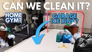 CLEANING THE ULTIMATE HOCKEY GARAGE (fixing up my synthetic ice rink)