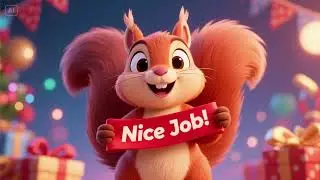 Squirrel Says &lsquo;Nice Job!&rsquo; to Everyone | Positive Nursery Rhyme Song for Kids