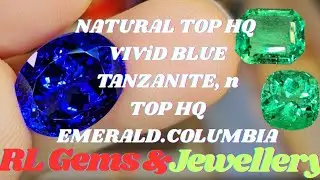 Review Natural Top Hq Emerald.Columbia n Vivid Blue Tanzanite Quality Top Loupe Cleann