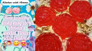 How to make tasty easy cook Amma's special Flower Jelly Custard 🍮 😋 😍 #food #cooking #tasty