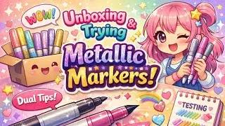 Unboxing and trying my new metallic brush pens 🌈✨🖌️#unboxing #creative 