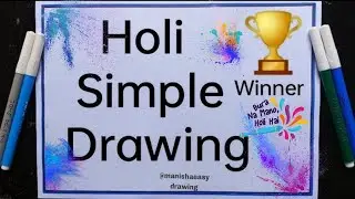 Happy Holi poster drawing/Holi drawing easy/Holi festival drawing/Holi special drawing#holi
