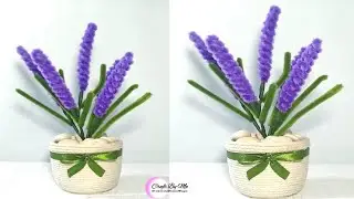 Membuat Bunga Lavender dari Kawat Bulu || How to Make Lavender from Pipe Cleaner