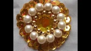 HOW TO SEW A KUNDAN & PEARL BEADED SEQUINED FLOWER
