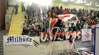 Ultras Mulhouse en d&eacute;placement &agrave; Reims