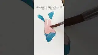How I paint the nose!👃(simplified) #watercolourpainting #painting
