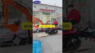 35HP High Chassis Mini Tractor Cultivator with Excavator #rotarytiller #minitractor #farm #excavator