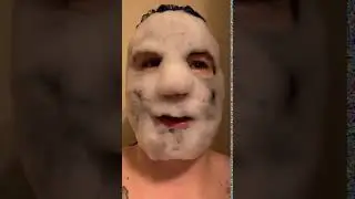 Girl tries foaming bubble mask and nearly chokes on it.
