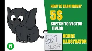 How to earn money on Fiverr | Sketch to vector | Adobe illustrator