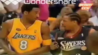 Allen Iverson and Kobe Bryant fight during 2001 NBA Finals