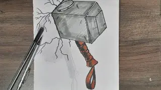 how to draw Thor's hammer | Easy step-by-step tutorial for beginners