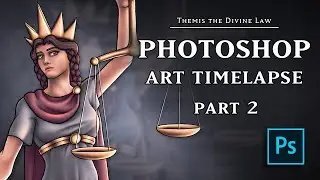 Themis Art Process - Part 2 | Photoshop Speed Timelapse | Drawing a Greek Mythology GODDESS!