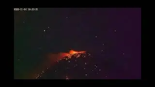UFO coming out of mount Etna volcano on live cam