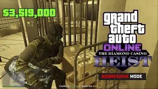 *UPDATED* 2x Rewards GTA Online Dimond Casino Heist EASY Aggressive Approach 💸 | Hard Mode Money Run