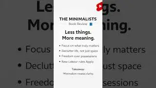 The Minimalist book review in short...#consistency #bookreview