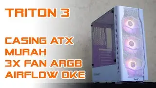 Casing ATX murah dengan 3 fan ARGB dan airflow oke - Armaggeddon Tritron 3 white