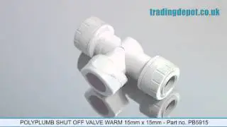 TRADING DEPOT: Polyplumb Shut Off Valve Warm 15mm x 15mm - Part no. PB5915