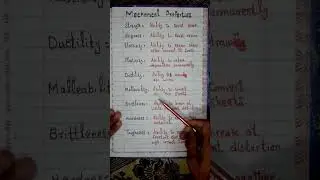 Mechanical properties of material.