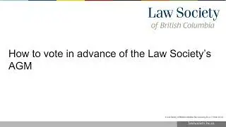 Advance Voting - AGM