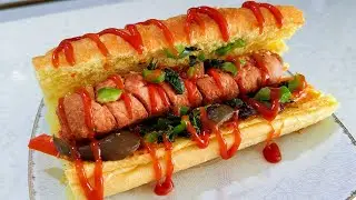 Crispy Air Fryer Hot Dog Sandwich | Easy Homemade Street Food