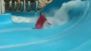 Girl fails on wave machine