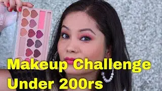 MAKEUP KIT UNDER 200RS FOR BEGINNERS/ MAKEUP CHALLENGE UNDER 200 RS😍😍