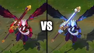 Blood Moon Aatrox vs Paragon Chroma Skins Comparison (League of Legends)