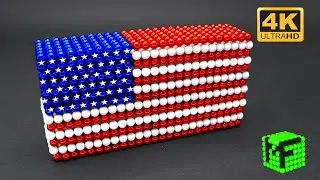 The flag of the United States of America, American flag, magnet cube, ASMR video