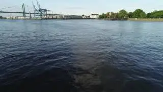 Aerial Drone Low Riding Delaware River