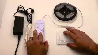 White LED Lighting Strip with Wireless Wall Dimming Light Switch