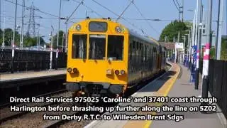 Direct Rail Services 975025 'Caroline' and 37401 @ Harlington
