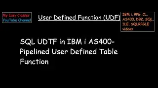 Create DB2 SQL UDTF in IBM i AS400 - Pipelined UDTF -  Creating SQL UDTF using RUNSQLSTM