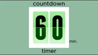 60 min countdown timer / mint design &bull; flip timer &bull; no music &bull; only bell / productivity