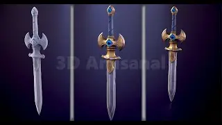 Veltrix_Sword &ndash; Stylized Sword 360&deg; Turntable | Game Asset Preview