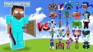 HEROBRINE vs All Minecraft Bosses - Minecraft Mob Battle