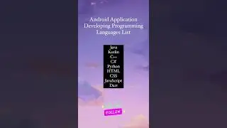 Android Application Programming Languages List | Android Developer Things 