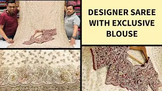 Beautiful Designer Saree with superb blouse 😍😍 ADI INDIAN SILK HOUSE