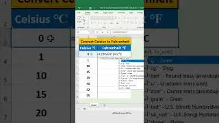 How to Convert Celsius (℃) to Fahrenheit (℉) in Excel #excel #shorts