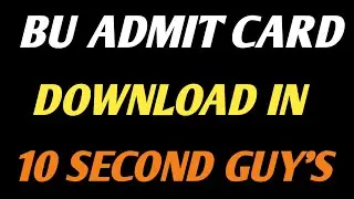How to download bu admit card/Bu jhansiAdmit card 2021/bu jhansi/bu jhansi exam date 2021/bu news