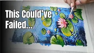 How to draw lotus in a pond.